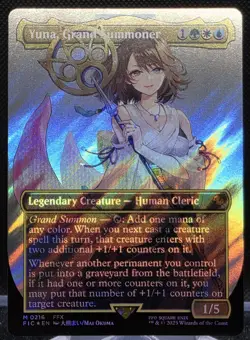 Yuna, Grand Summoner #216 Final Fantasy Surge Foil Borderless Mythic - Image 1