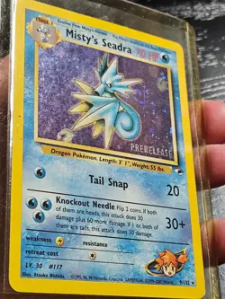 Pokemon TCG WOTC CCG Misty's Seadra - PRERELEASE Holo Promo #9/132 - Image 1