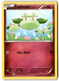 2016 XY - Fates Collide Cottonee #70 Basic/Common - Image 1