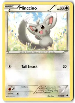 2016 XY - Fates Collide Minccino #87 Basic/Common - Image 1
