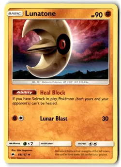 2017 Sun & Moon - Burning Shadows Lunatone #68 Basic/Uncommon - Image 1