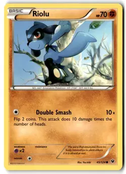 2016 XY - Fates Collide Riolu #45 Basic/Common - Image 1