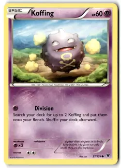 2016 XY - Fates Collide Koffing #27 Basic/Common - Image 1