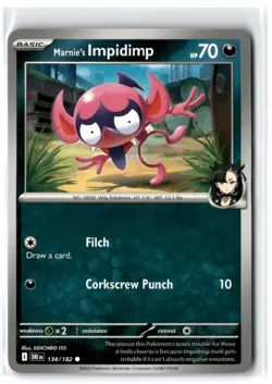 2025 Scarlet & Violet Series - Destined Rivals Marnie's Impidimp #134 Common - Image 1