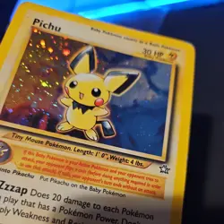 Pokemon Pichu TCG Neo Genesis Holo Card 12/111 Unlimited Holo Rare - Image 3