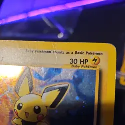 Pokemon Pichu TCG Neo Genesis Holo Card 12/111 Unlimited Holo Rare - Image 4