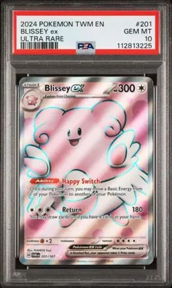 2024 Pokemon Twilight Masquerade BLISSEY ex #201 PSA 10 Card GEM MINT ULTRA RARE - Image 1