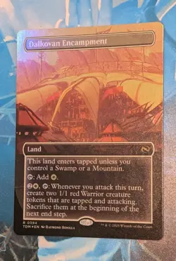 MTG Tarkir : Dragonstorm *FOIL BORDERLESS* Rare DALKOVAN ENCAMPMENT NM - Image 1