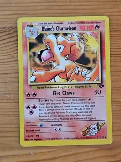 Pokemon TCG Blaine’s Charmeleon 31/132 Gym Challenge Unlimited LP WOTC. - Image 1