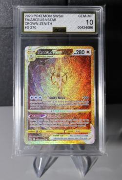 Pokemon SWSH Crown Zenith Arceus VSTAR GG70/GG70 AGS Gem-MT 10 FA Holo Rare 2023 - Image 1
