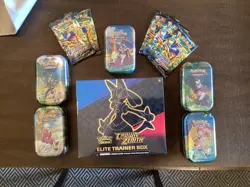 POKEMON CROWN ZENITH ETB, 5 MINI TINS FULL ART SET & 5 PACKS SEALED!!! 820650851476 - Image 1