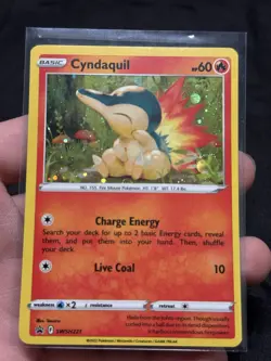 Cyndaquil - (Cosmos Holo) SWSH221 Sword & Shield Promo Cards Holo **2X SWIRL** - Image 1