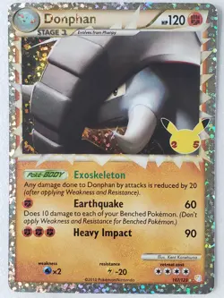HOLO Donphan 107/123 - Pokemon 25th Celebrations Secret Rare Classic Card - Image 1