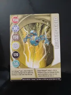 BAKUGAN NAGA DRAGONOID GRAY HAOS 2008 SPIN MASTER METAL CARD LIGHTING FIELD T - Image 1