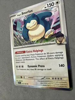 Pokemon TCG * Journey Together 117/159 Hop's Snorlax Rare HOLO * UNG NM FRESH PK - Image 2