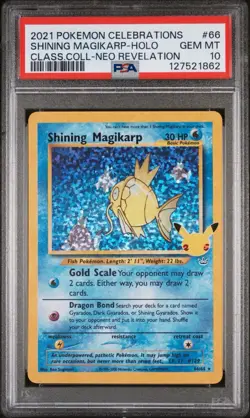 2021 POKEMON CELEBRATIONS CLASSIC COLL #66 SHINING MAGIKARP-HOLO PSA 10 - Image 1