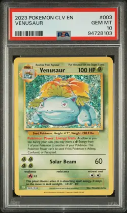 2023 POKEMON CLV-TRADING CARD GAME CLASSIC #003 VENUSAUR PSA 10 - Image 1