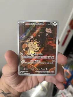 Team Rockets Meowth Illustrated Card 203/182 Destined Rivals IR - Image 1