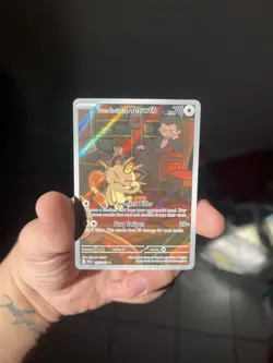 Team Rockets Meowth Illustrated Card 203/182 Destined Rivals IR - Image 2