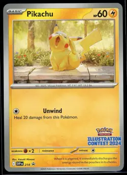 Pikachu - 214 2024 Pokemon Illustration Contest Black Star Promo Card Stamped - Image 1
