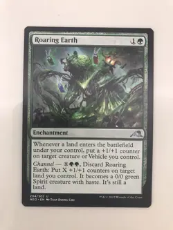 Roaring Earth MTG Magic the Gathering Card NM Near Mint Neon Dynasty NEO - Image 1