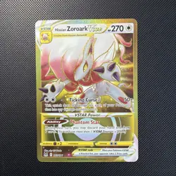 Pokemon TCG Hisuian Zoroark VSTAR Lost Origin 213/196 Gold Secret Rare Card - Image 1