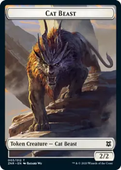 Cat Beast Token - Zendikar Rising - Near Mint - Image 1