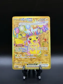 Pikachu EX #247/191 English Pokemon Sv08 Surging Sparks Hyper Rare Gold - Image 1