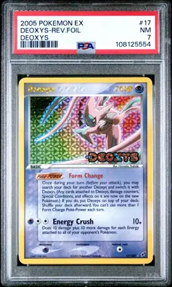2005 POKEMON EX DEOXYS #17 DEOXYS-REVERSE FOIL PSA 7 - Image 1