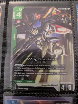 Gundam Card Game ST02-001 LR Wing Gundam - Image 1