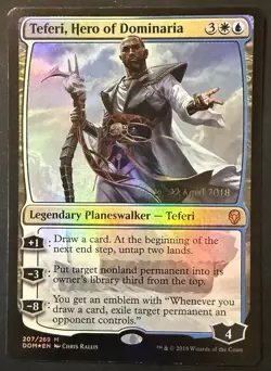 [NM] MTG Teferi, Hero of Dominaria Prerelease Card Foil - Image 1