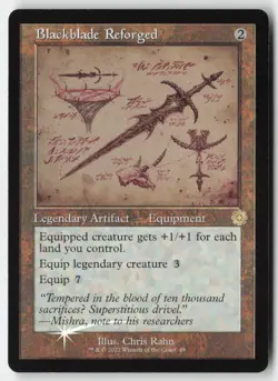 MTG - Blackblade Reforged (Schematic) FOIL R The Brothers' War: Retro Frame Arti - Image 1