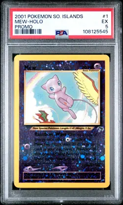 2001 POKEMON SOUTHERN ISLANDS PROMO #1 MEW-HOLO PSA 5 - Image 1