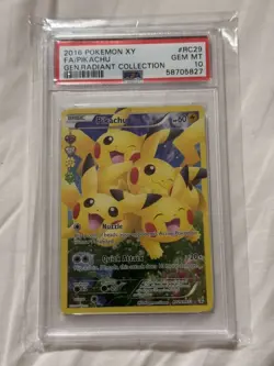 2016 POKEMON XY GENERATIONS RADIANT COLL #RC29 FULL ART/PIKACHU PSA 10 - Image 1