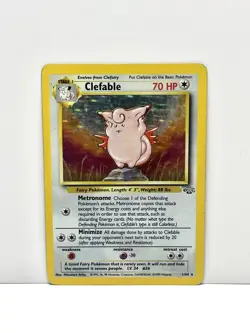 Pokemon TCG Vintage 1999 Clefable Jungle 1/64 Holo Unlimited MP- - Image 1