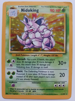 Nidoking Pokemon Card Holo WOTC 11/102 Base Set Rare Vintage 1999 Original MP - Image 1