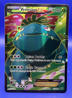 2014 Pokemon TCG XY Base Set Venusaur EX Holo Full Art Card 141/146 LP - Image 1