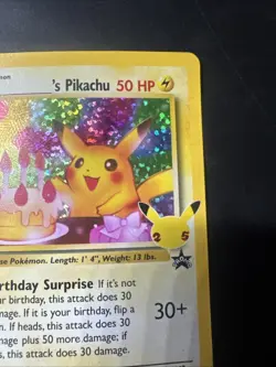 Pokemon Pikachu Birthday Card 24-Holo Celebrations MINT - Image 2