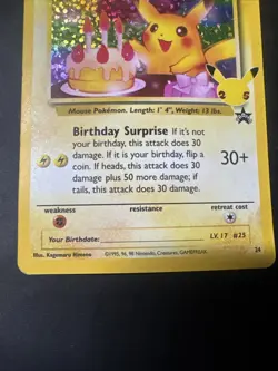 Pokemon Pikachu Birthday Card 24-Holo Celebrations MINT - Image 4