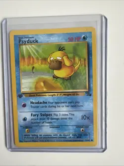 Pokemon Fossil Psyduck 1st Edition Common Card 53/62 Near Mint - Image 1