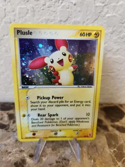 PLUSLE Pokemon card - 6/12 - Holographic EX Trainer Kit NM swirl - Image 1