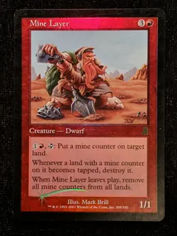 2001 Magic MTG Odyssey Mine Layer FOIL x1 VF-NM7+ - Image 1