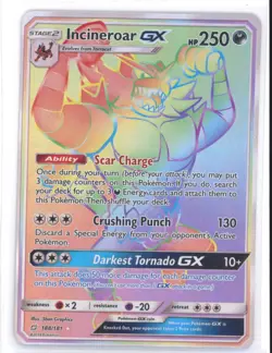 Incineroar GX 188/181 Rainbow Secret Rare Team Up Pokemon TCG NM 0222#15 - Image 1