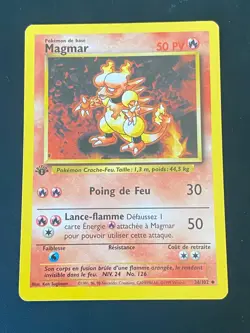 CARTE POKEMON MAGMAR 36/102 EDITION 1 FR SET DE BASE PEU COMMUNE - TBE - Image 1