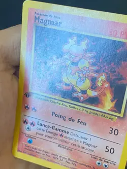 CARTE POKEMON MAGMAR 36/102 EDITION 1 FR SET DE BASE PEU COMMUNE - TBE - Image 2