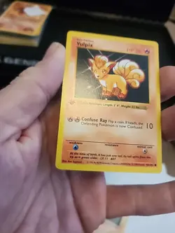 1999 Pokemon Base Set Shadowless 1st Edition Vulpix #68 HP - Image 5