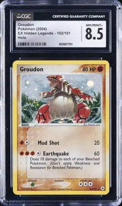 2004 POKEMON EX HIDDEN LEGENDS, HOLO #102/101 GROUDON CGC 8.5 - Image 1