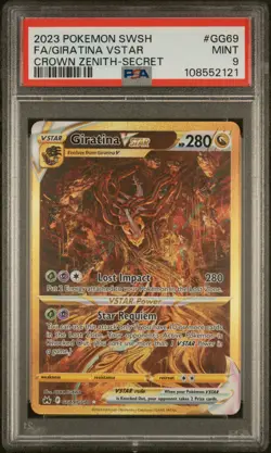 2023 POKEMON SWORD & SHIELD CROWN ZENITH SECRET FULL ART/GIRATINA VSTAR PSA 9 - Image 1