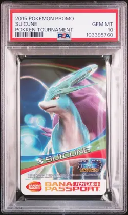 PSA 10 Suicune Japanese Pokken Tournament Promo Bana Passport Pokemon POP 6 - Image 1
