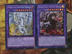 Yugioh - Albion The Sanctifire Dragon + Granguignol The Dusk Dragon MP24 Secret - Image 1